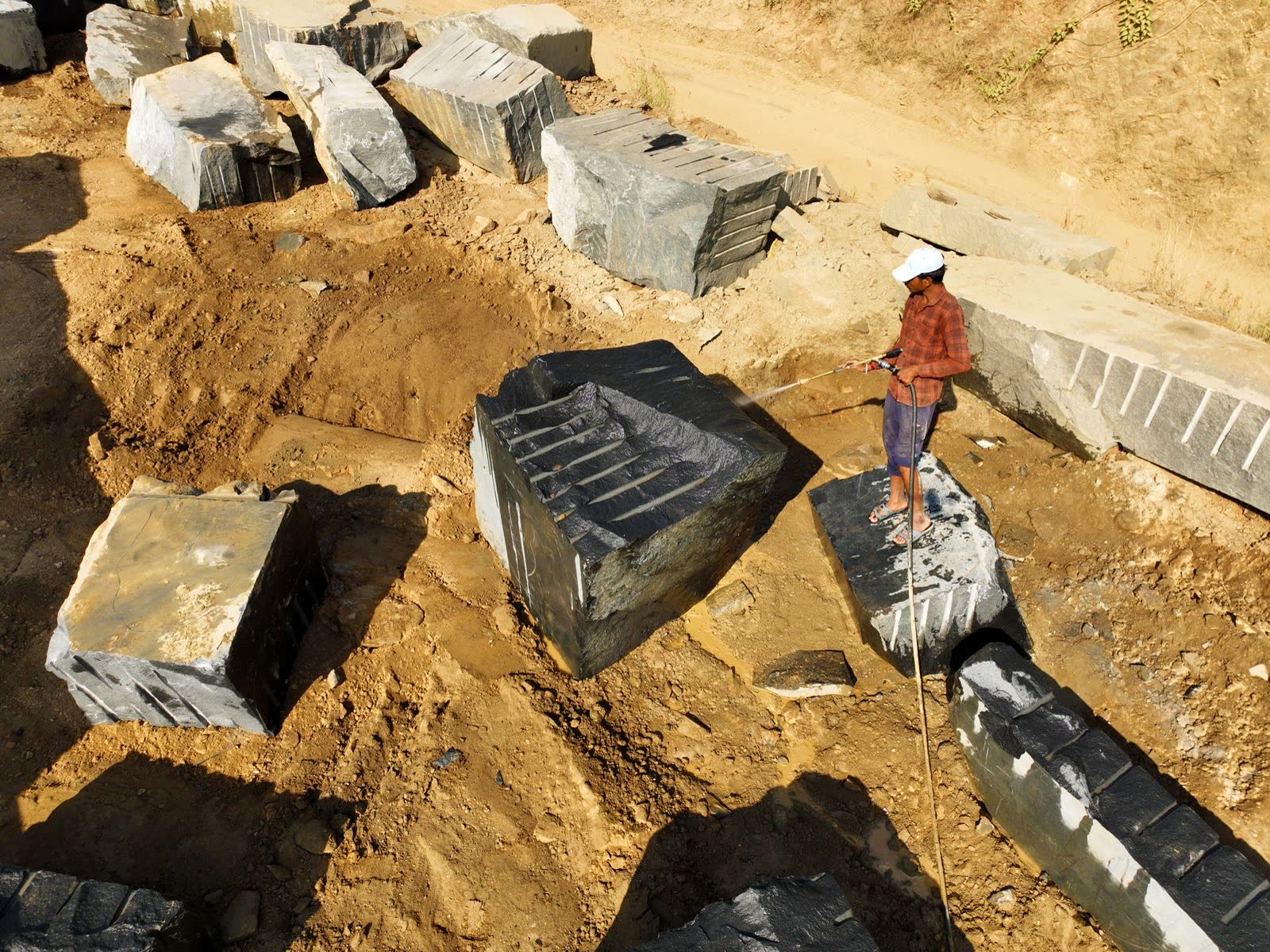 Granite blocks at the quarry