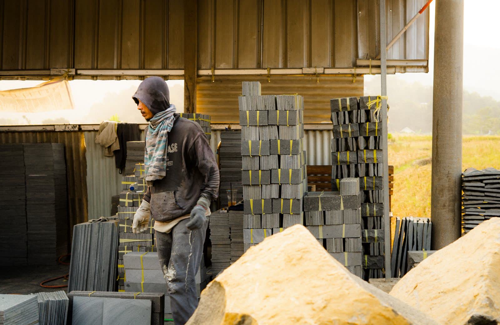 Stone packed for export